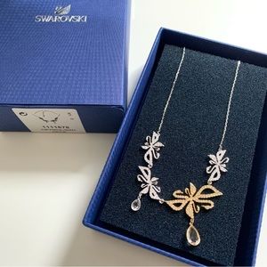 New Swarovski Crystal Permanent Swanflower Necklace